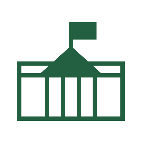 Green state building icon
